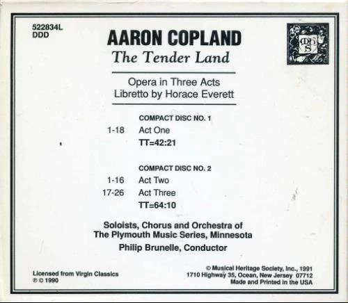 Aaron Copland, The Plymouth Music Series, Philip Brunelle - The Tender Land (Box Set) (Near Mint (NM or M-)) - Image 2