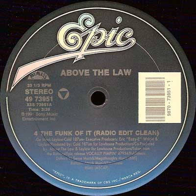 Above The Law - 4 The Funk Of It (12") (Near Mint (NM or M-)) - Image 3