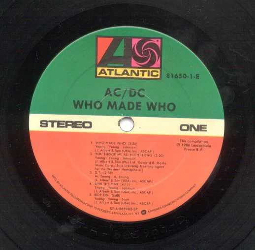 AC/DC - Who Made Who (LP) (Very Good Plus (VG+)) - Image 3