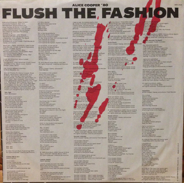 Alice Cooper - Flush The Fashion (LP) (Near Mint (NM or M-)) - Image 4