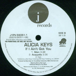 Alicia Keys - If I Ain't Got You (12") (Mint (M)) - Image 2