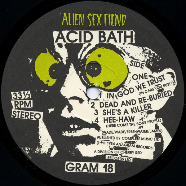 Alien Sex Fiend - Acid Bath (LP) (Near Mint (NM or M-)) - Image 3