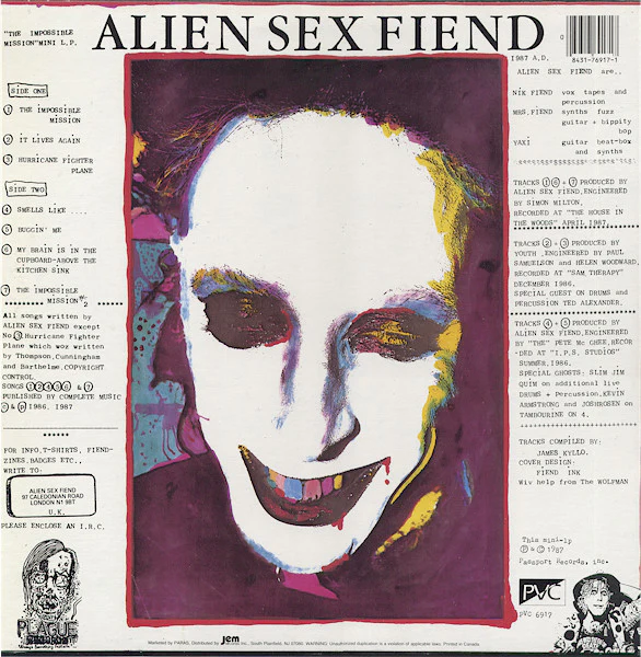 Alien Sex Fiend - The Impossible Mission Mini L.P. (LP) (Near Mint (NM or M-)) - Image 2