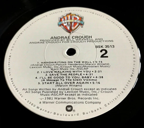 Andraé Crouch - Don't Give Up (LP) (Near Mint (NM or M-)) - Image 4