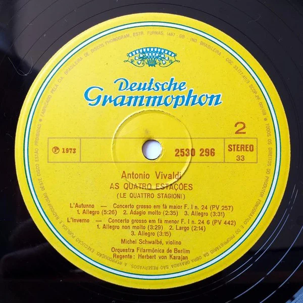 Antonio Vivaldi • Michel Schwalbé, Berliner Philharmoniker, Herbert Von Karajan - Le Quattro Stagioni - As Quatro Estações (LP) (Near Mint (NM or M-)) - Image 4