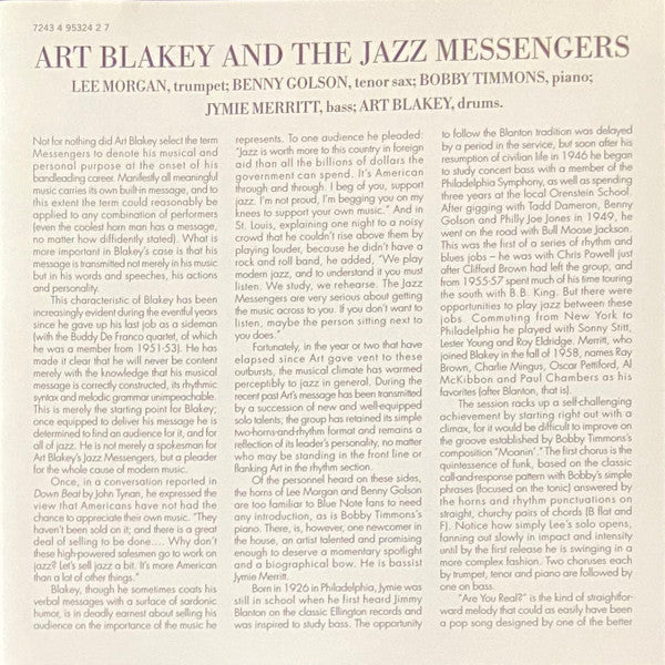 Art Blakey & The Jazz Messengers - Moanin' (CD) (Mint (M)) - Image 5