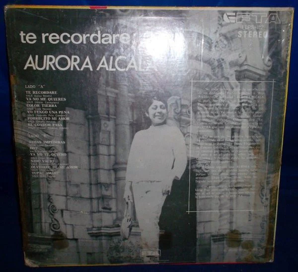Aurora Alcala - Te Recordare....! (LP) (Very Good (VG)) - Image 2