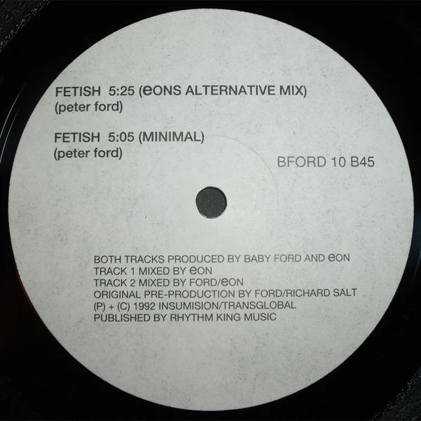 Baby Ford - Fetish (12") (Very Good Plus (VG+)) - Image 4