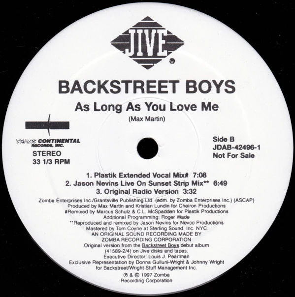 Backstreet Boys - As Long As You Love Me (2x12") (Near Mint (NM or M-)) - Image 3