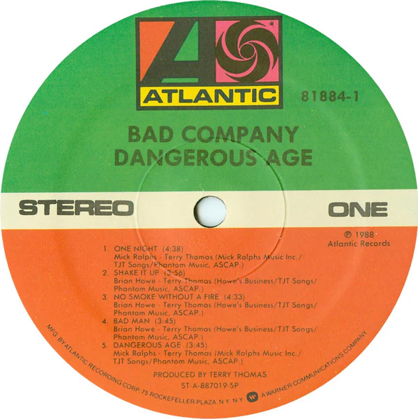 Bad Company - Dangerous Age (LP) (Very Good Plus (VG+)) - Image 3