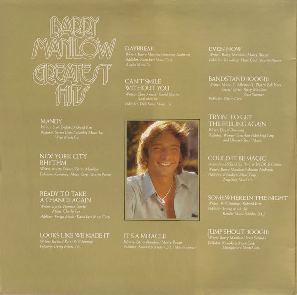 Barry Manilow - Greatest Hits (2xLP) (Near Mint (NM or M-)) - Image 2