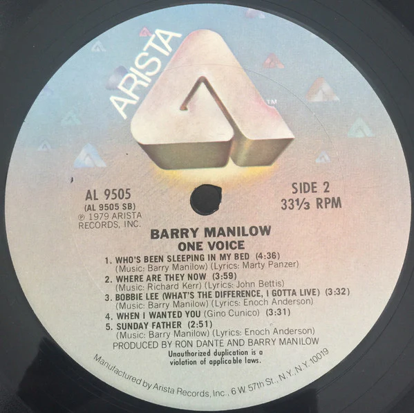 Barry Manilow - One Voice (LP) (Near Mint (NM or M-)) - Image 4