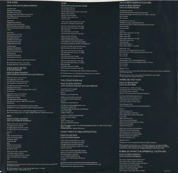 Barry Manilow - One Voice (LP) (Near Mint (NM or M-)) - Image 5