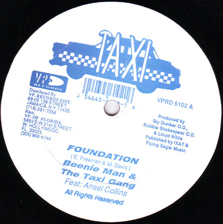 Beenie Man & The Taxi Gang Feat: Ansel Collins / The Taxi Gang Feat: Neville Hinds - Foundation / Alfred Hitchcock (12") (Near Mint (NM or M-))