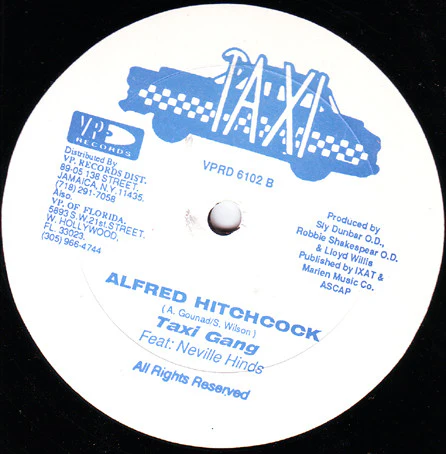 Beenie Man & The Taxi Gang Feat: Ansel Collins / The Taxi Gang Feat: Neville Hinds - Foundation / Alfred Hitchcock (12") (Near Mint (NM or M-)) - Image 2