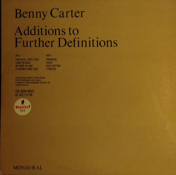 Benny Carter - Additions To Further Definitions (LP) (Very Good (VG)) - Image 2