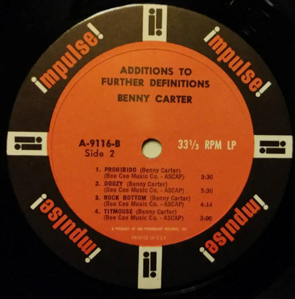 Benny Carter - Additions To Further Definitions (LP) (Very Good (VG)) - Image 4