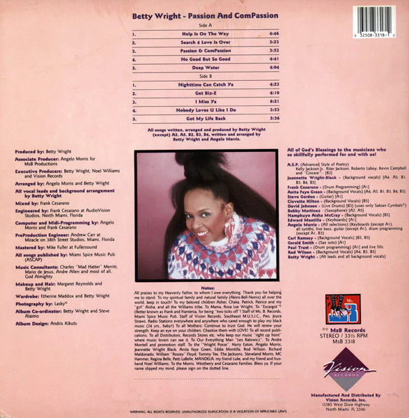 Betty Wright - Passion & Compassion (LP) (Very Good Plus (VG+)) - Image 2