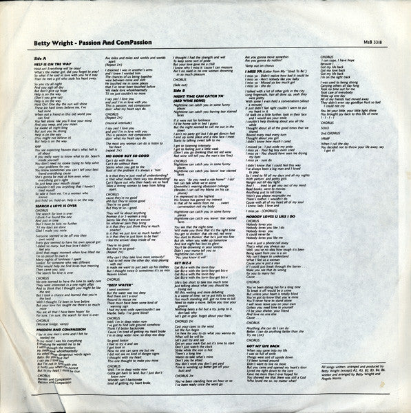 Betty Wright - Passion & Compassion (LP) (Very Good Plus (VG+)) - Image 3