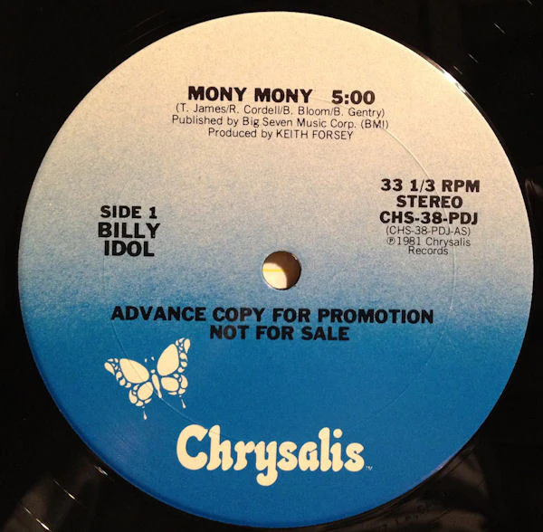 Billy Idol - Mony Mony (12") (Very Good Plus (VG+))