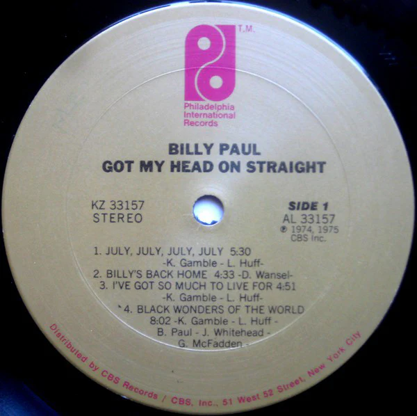 Billy Paul - Got My Head On Straight (LP) (Very Good Plus (VG+)) - Image 3