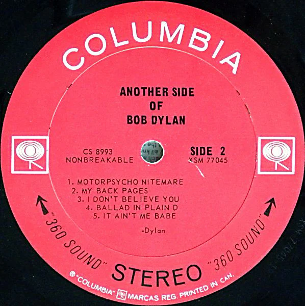 Bob Dylan - Another Side Of Bob Dylan (LP) (Very Good Plus (VG+)) - Image 4