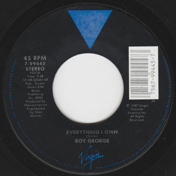 Boy George - Everything I Own (7") (Mint (M)) - Image 4