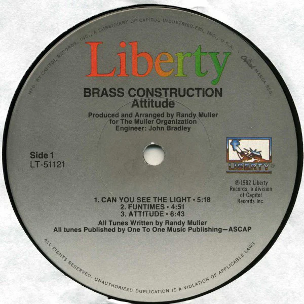 Brass Construction - Attitudes (LP) (Near Mint (NM or M-)) - Image 3