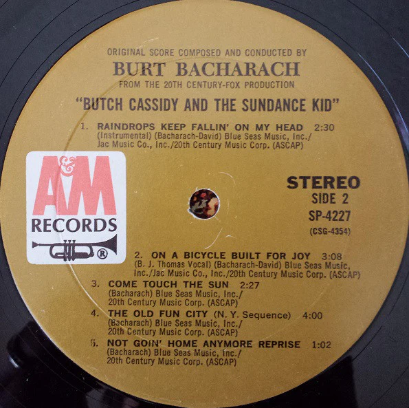 Burt Bacharach - Butch Cassidy And The Sundance Kid (LP) (Near Mint (NM or M-)) - Image 4