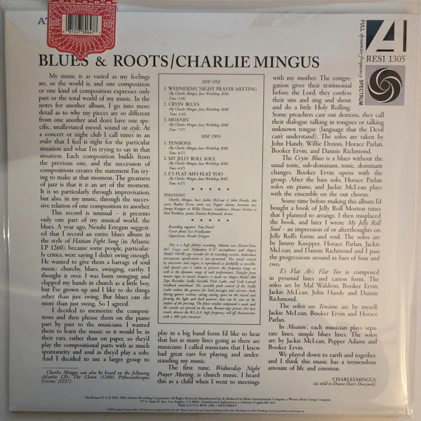 Charlie Mingus* - Blues & Roots (LP) (Mint (M)) - Image 2
