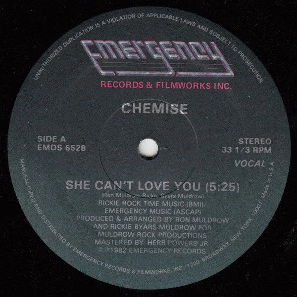Chemise - She Can't Love You (12") (Mint (M))