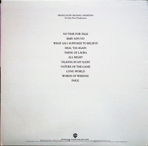 Christopher Cross - Another Page (LP) (Mint (M)) - Image 2