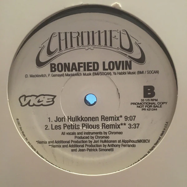Chromeo - Bonafied Lovin (12") (Near Mint (NM or M-)) - Image 2