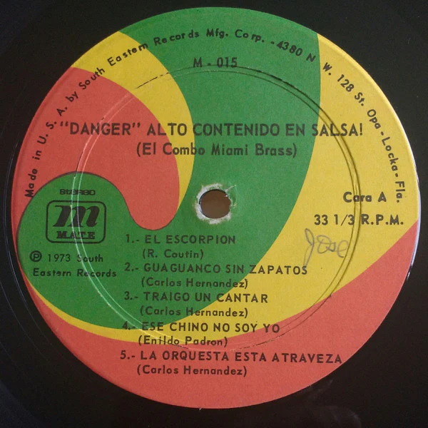 Combo Miami Brass - "Danger" Alto Contenido En Salsa (LP) (Very Good Plus (VG+)) - Image 3