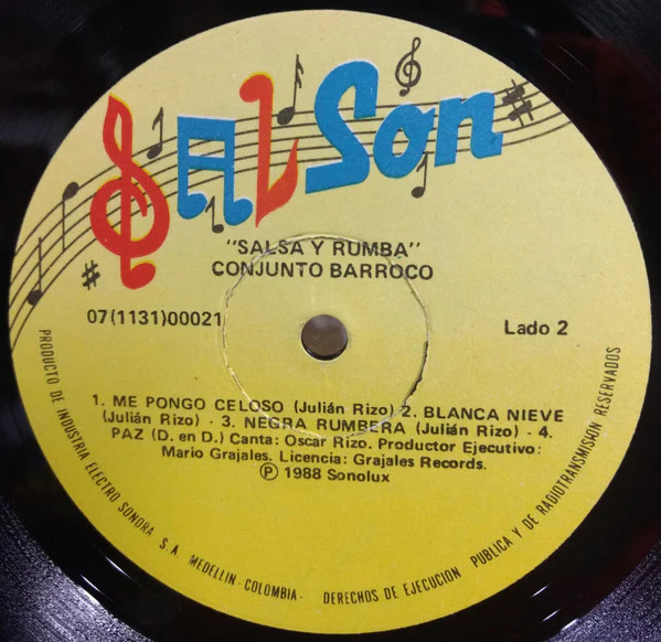 Conjunto Barroco - Salsa Y Rumba (LP) (Very Good Plus (VG+)) - Image 4