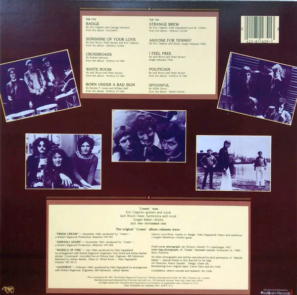 Cream - Strange Brew - The Very Best Of Cream (LP) (Near Mint (NM or M-)) - Image 2