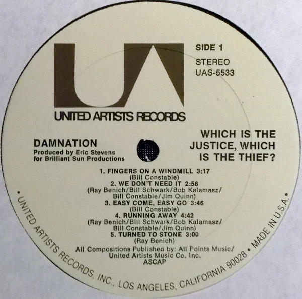 Damnation* - Which Is The Justice, Which Is The Thief (LP) (Very Good Plus (VG+)) - Image 4