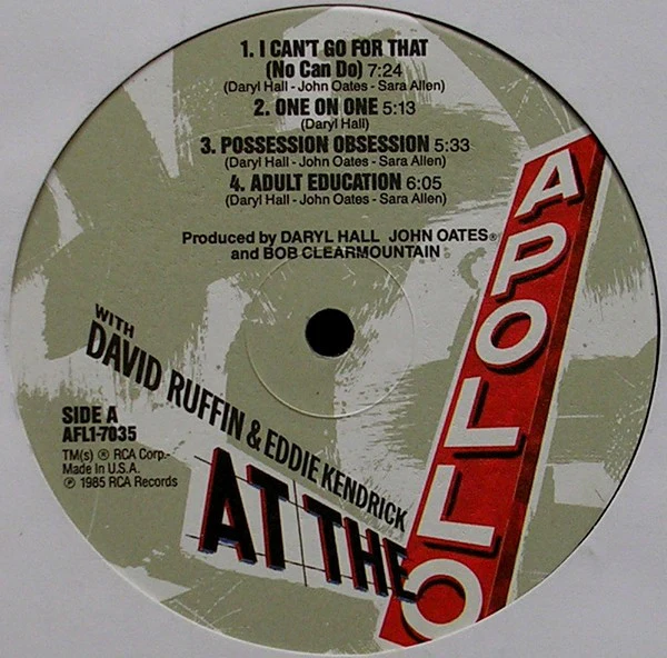 Daryl Hall & John Oates With David Ruffin & Eddie Kendricks - Live At The Apollo (LP) (Near Mint (NM or M-)) - Image 4
