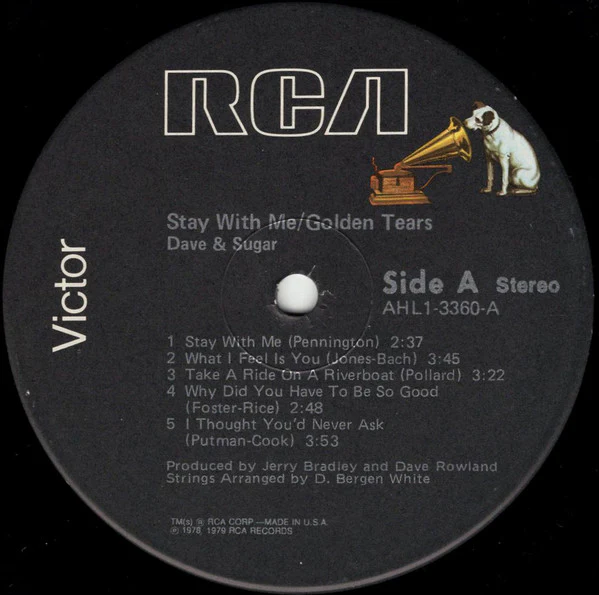 Dave And Sugar - Stay With Me / Golden Tears (LP) (Mint (M)) - Image 3