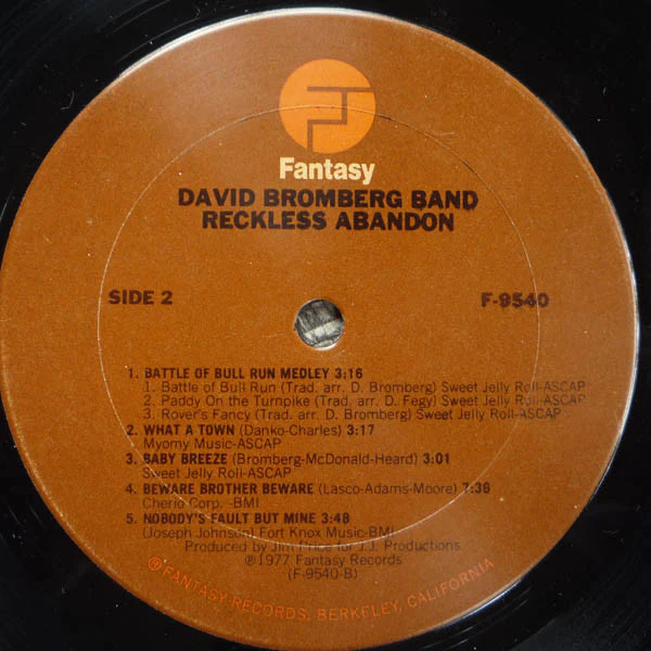 David Bromberg Band - Reckless Abandon (LP) (Very Good Plus (VG+)) - Image 4