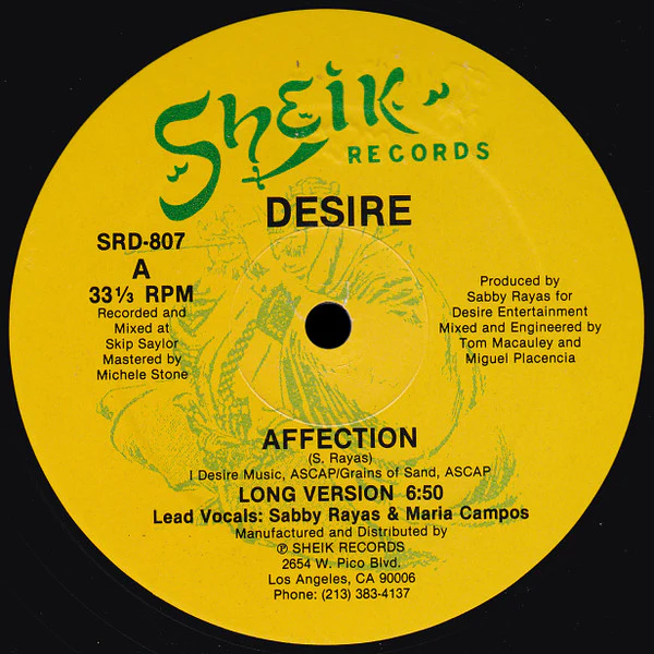 Desire - Affection (12") (Very Good Plus (VG+)) - Image 3