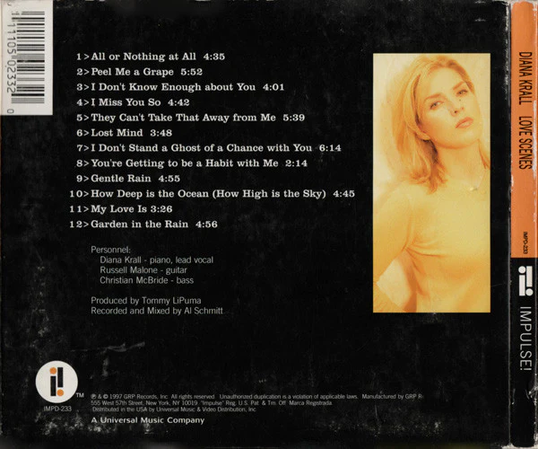 Diana Krall - Love Scenes (CD) (Mint (M)) - Image 3