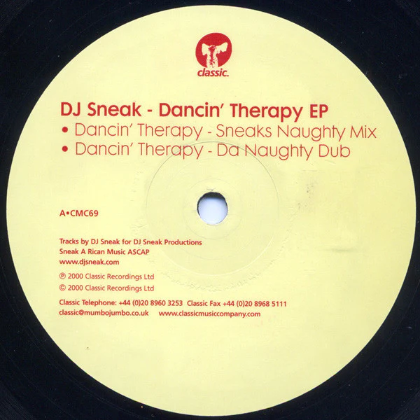 DJ Sneak - Dancin' Therapy E.P. (12") (Very Good (VG)) - Image 2
