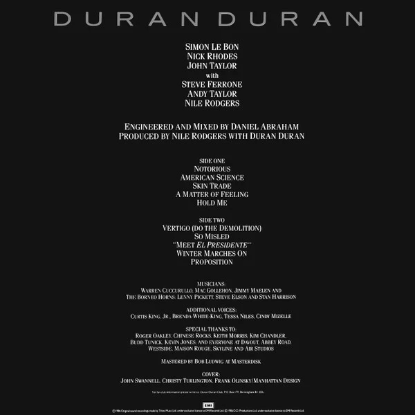 Duran Duran - Notorious (LP) (Near Mint (NM or M-)) - Image 5