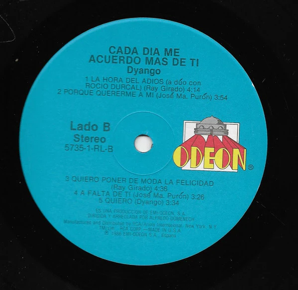 Dyango - Cada Dia Me Acuerdo Mas De Ti (LP) (Mint (M)) - Image 4