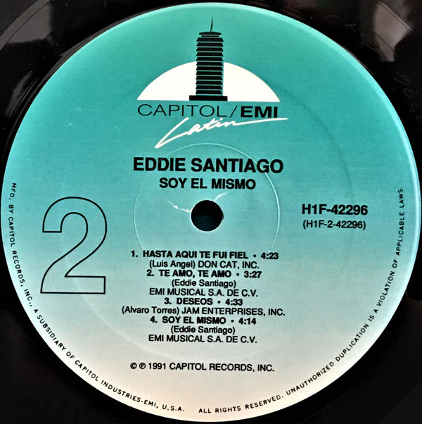 Eddie Santiago - Soy El Mismo (I'm Still The Same) (LP) (Near Mint (NM or M-)) - Image 4