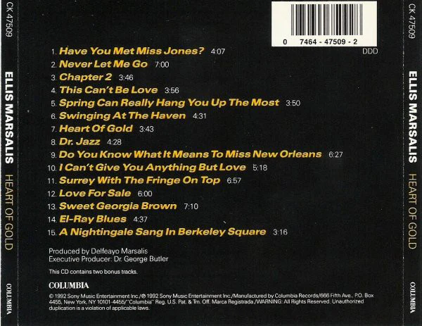Ellis Marsalis - Heart Of Gold (CD) (Near Mint (NM or M-)) - Image 4