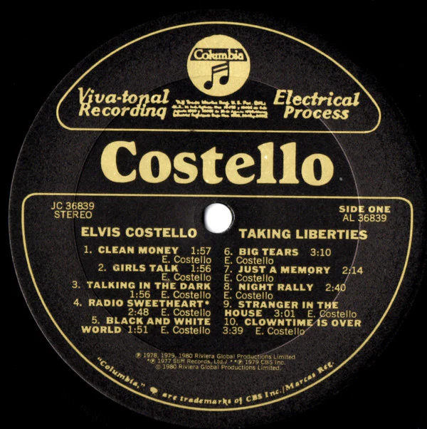 Elvis Costello - Taking Liberties (LP) (Very Good Plus (VG+)) - Image 2