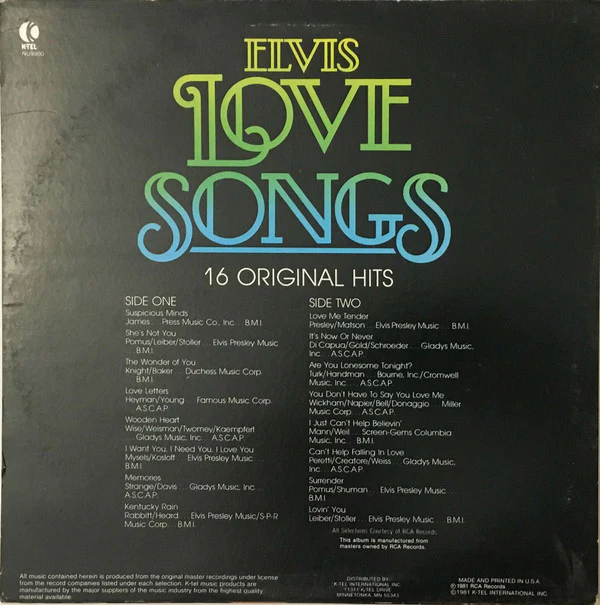 Elvis Presley - Elvis Love Songs (LP) (Very Good Plus (VG+)) - Image 2