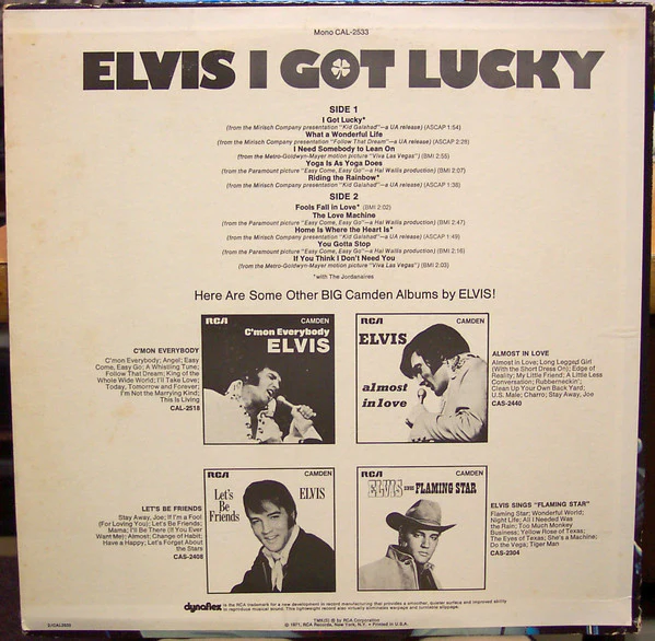 Elvis Presley - I Got Lucky (LP) (Mint (M)) - Image 2